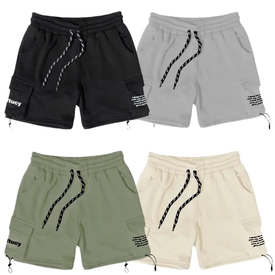Celana Pendek Cargo Bahan Fleece | Celana Pendek | Celana Cargo | Celana Pria Wanita | Celana Santai Shorts Katun Surfing Distro Pantai Hitam Boxer