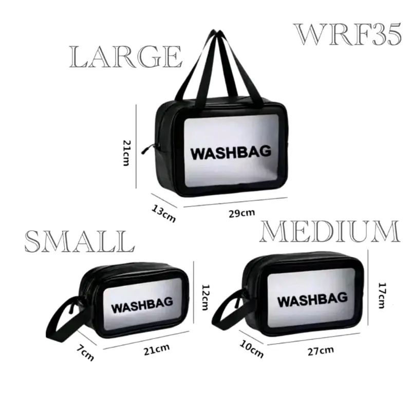 TAS KOSMETIK TRANSPARAN / POUCH MAKE UP / WASHBAG POUCH / TAS MAKE UP WATERPROOF 7