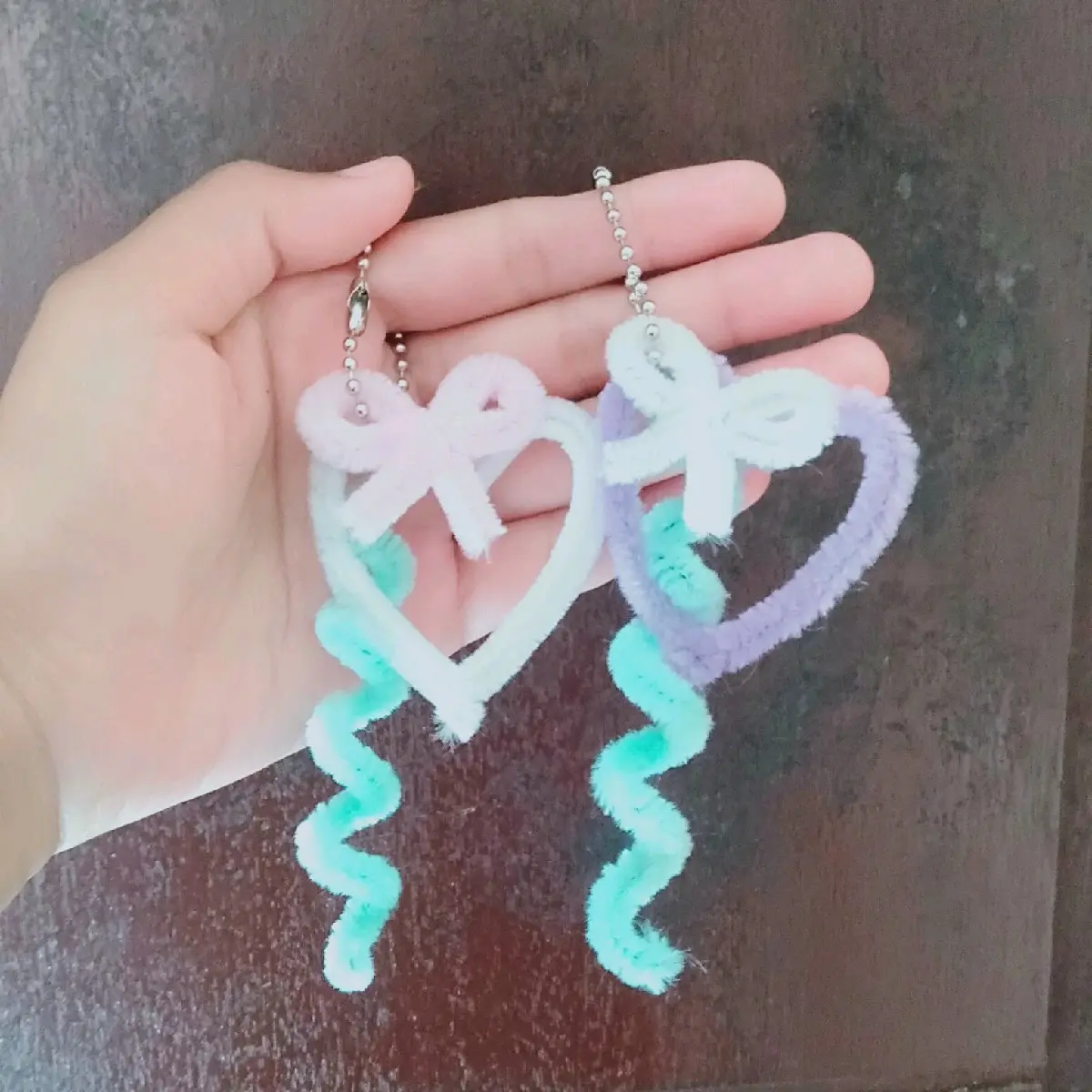 Gantungan Kunci Kawat Bulu Love Spiral Murah - Model Terbaru