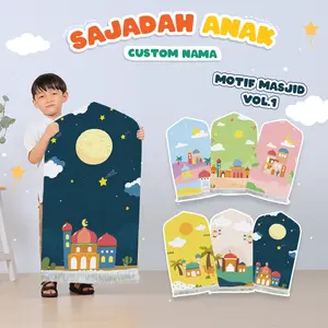 VITTO - Sejadah Anak Costum Nama Laki Laki Perempuan Tebal dengan Anti Slip Masjid Series