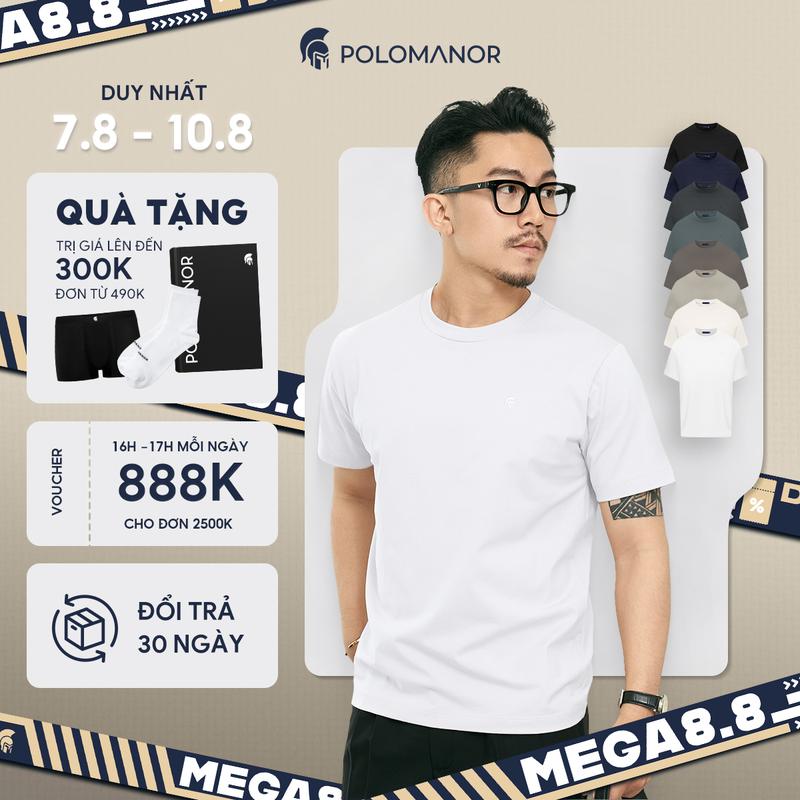 Áo thun nam cổ tròn TSHIRT BASIC, BST Social Circle Menswear vải Cotton cao cấp thoải mái - POLOMANOR