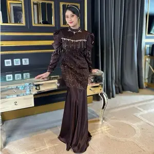 Arshilla Dress Kondangan Mermaid Brukat Payet Dress Pesta Formal Mewah Wanita Gaun Panjang Natal