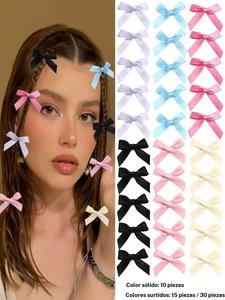 30pcs Pasadores de Color Sólido con Moño, Clips de Pico de Pato Estilo Ballet, Accesorios de Pasador Lateral Dulce para Mujeres y Niñas Accesorios para el Cabello de Un Dólar