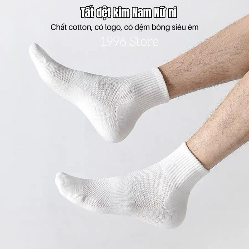 Pack 5 Đôi Tất Dệt Kim Cao Cấp Cổ Lửng, Vớ đen trắng trơn, Tất Cotton kháng khuẩn khử mùi Nam Nữ