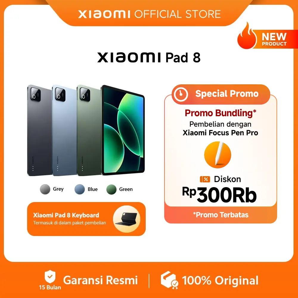 Xiaomi Pad 8 (8/256GB) | Tablet Android | Chipset Snapdragon 8s Gen 4 Mobile Platform | Pengalaman produktivitas dengan WPS PC-Level | Baterai 9.200mAh dengan 45W HyperCharge  [Xiaomi Official Store]