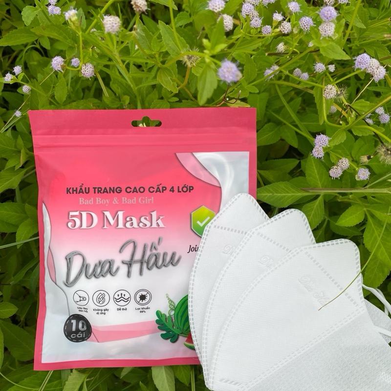 300 cái Khẩu trang 5D Dưa Hấu 4 lớp kháng khuẩn chống tia UV phụ kiện chống nắng lọc bụi mịn
