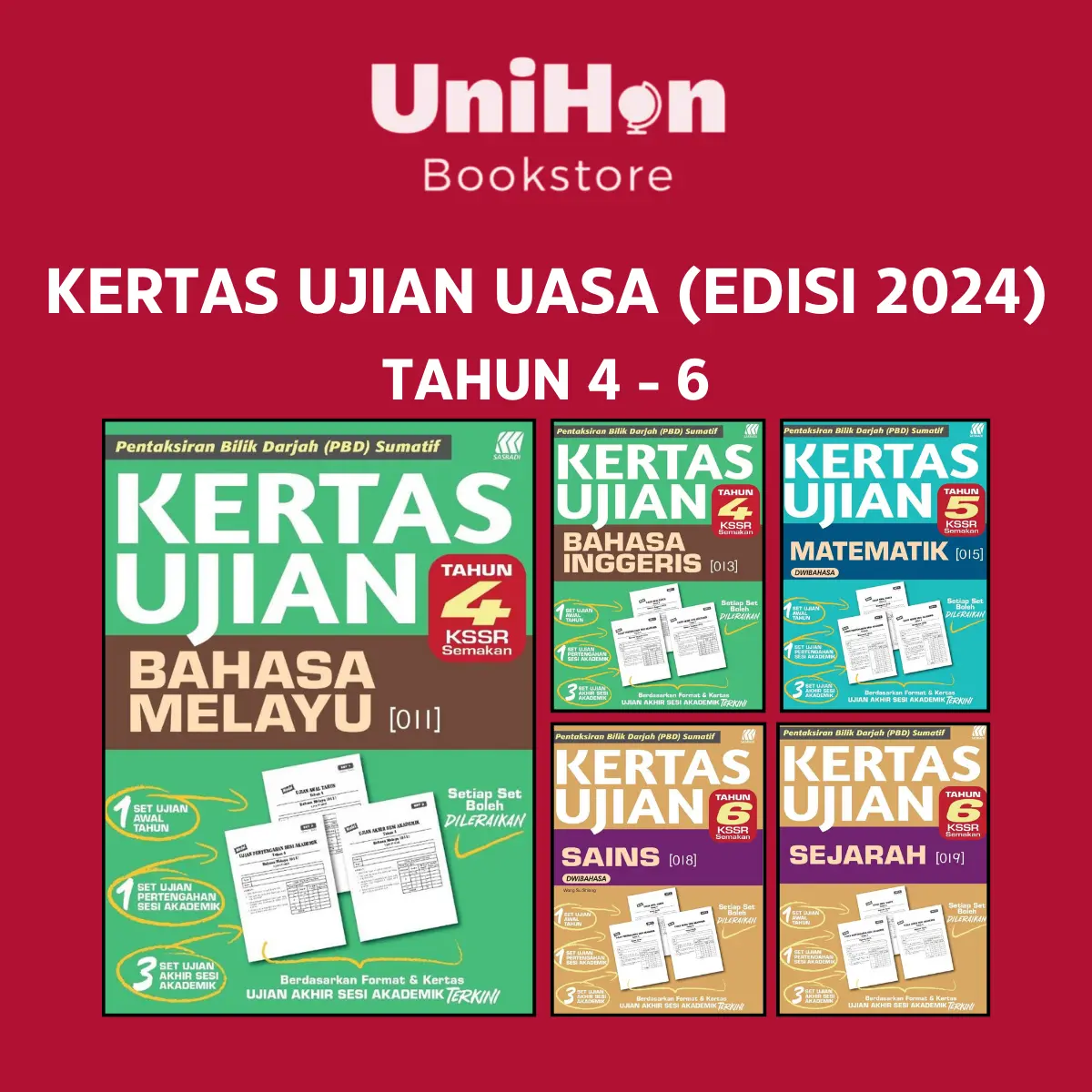 [UNIHON] SAS: Kertas UJIAN UASA KSSR [Tahun 4, Tahun 5, Tahun 6] EDISI 2024