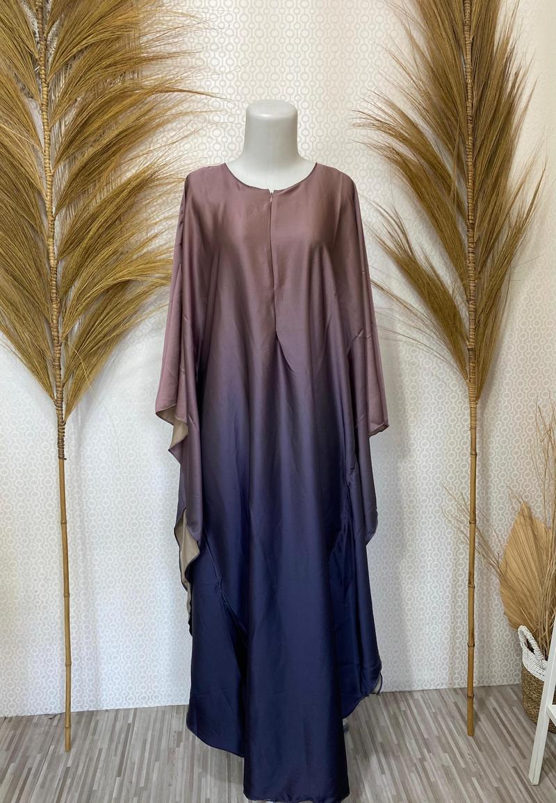 Product Introduction of Kaftan Gradasi Gamis Lebaran Idul Fitri Terbaru 2024 Wanita Muslimah Elegan Kekinian Busui Armany Silk 10