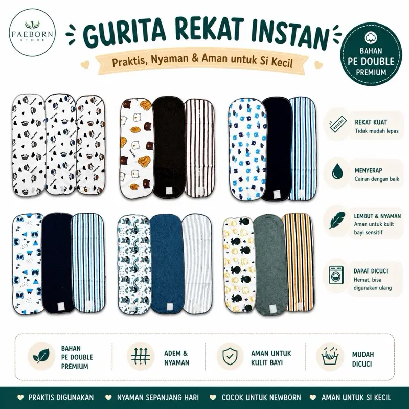 12Pcs Gurita Perekat Bayi Newborn Warna Motif Lucu Lembut Dan Nyaman