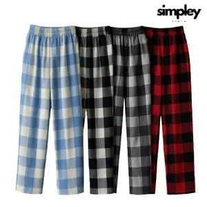 Celana Panjang Tartan Flanel Pria Wanita Kekinian-Celana Panjang Kotak-Kotak Model Korea