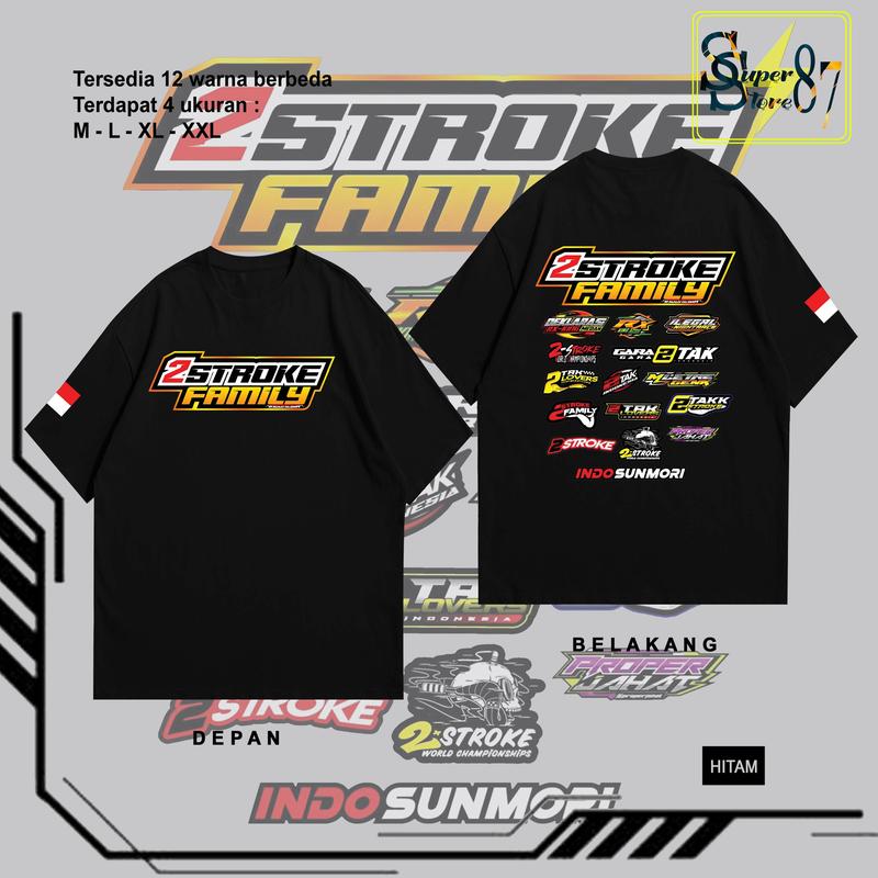KAOS 2 STROKE FAMILY INDONESIA KAOS PRIA DAN WANITA - KAOS KEKINIAN - KAOS DISTRO - BISA [COD] | SS39 | 1
