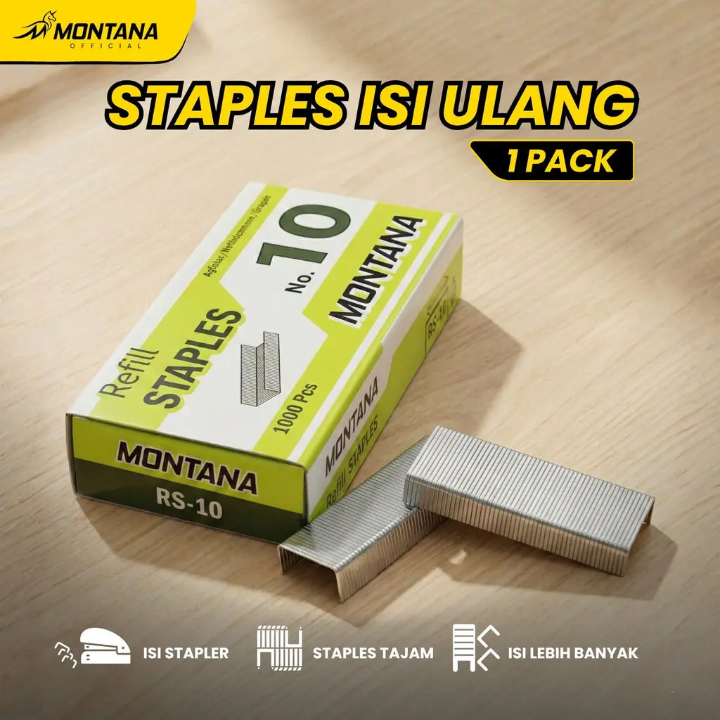 MONTANA Staples Isi Stapler No. 10 Refill Jegrekan Hekter RS-10