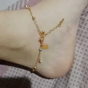 LM774 【COD】 Gelang Kaki Sederhana Anti Luntur Berlapis Emas Baja Tahan Karat Fashion Aksesoris Perhiasan Wanita Korea