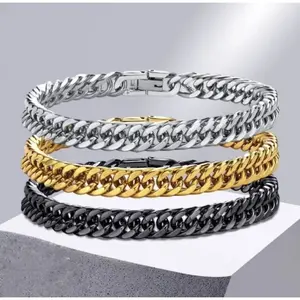 GELANG TANGAN PRIA MODEL TERBARU JEPIT JAM ANTI LUNTUR DAN TIDAK PUDAR