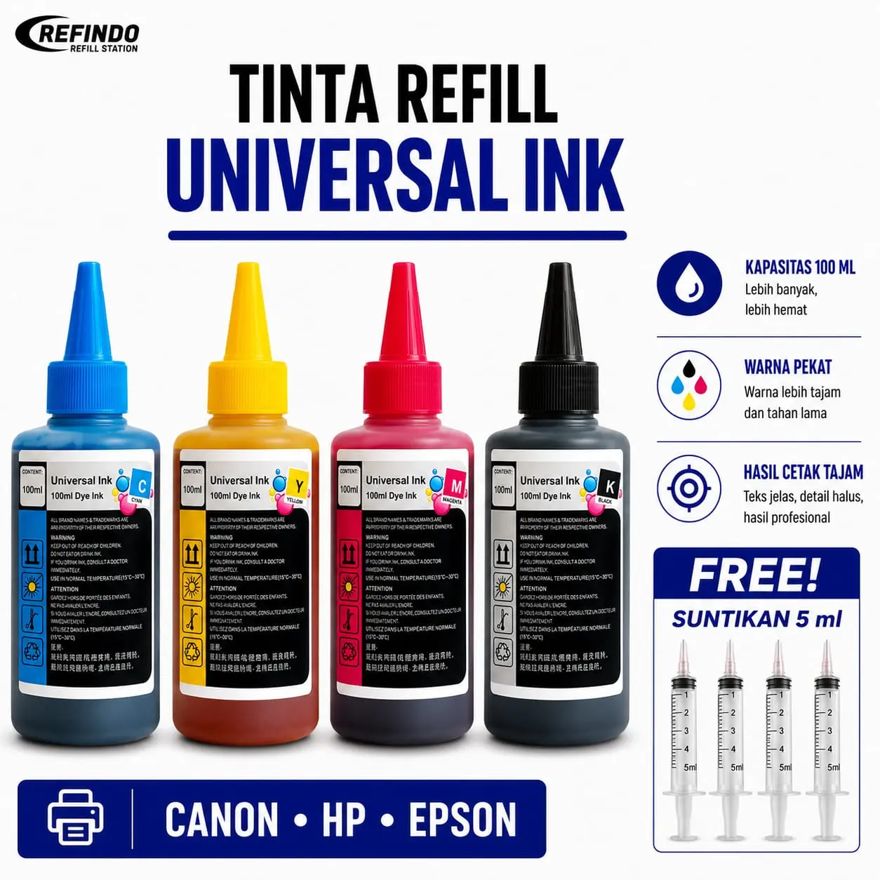 Tinta Printer HP 2135 1115 1112 3635 Refill Cartridge 678 680 803 802