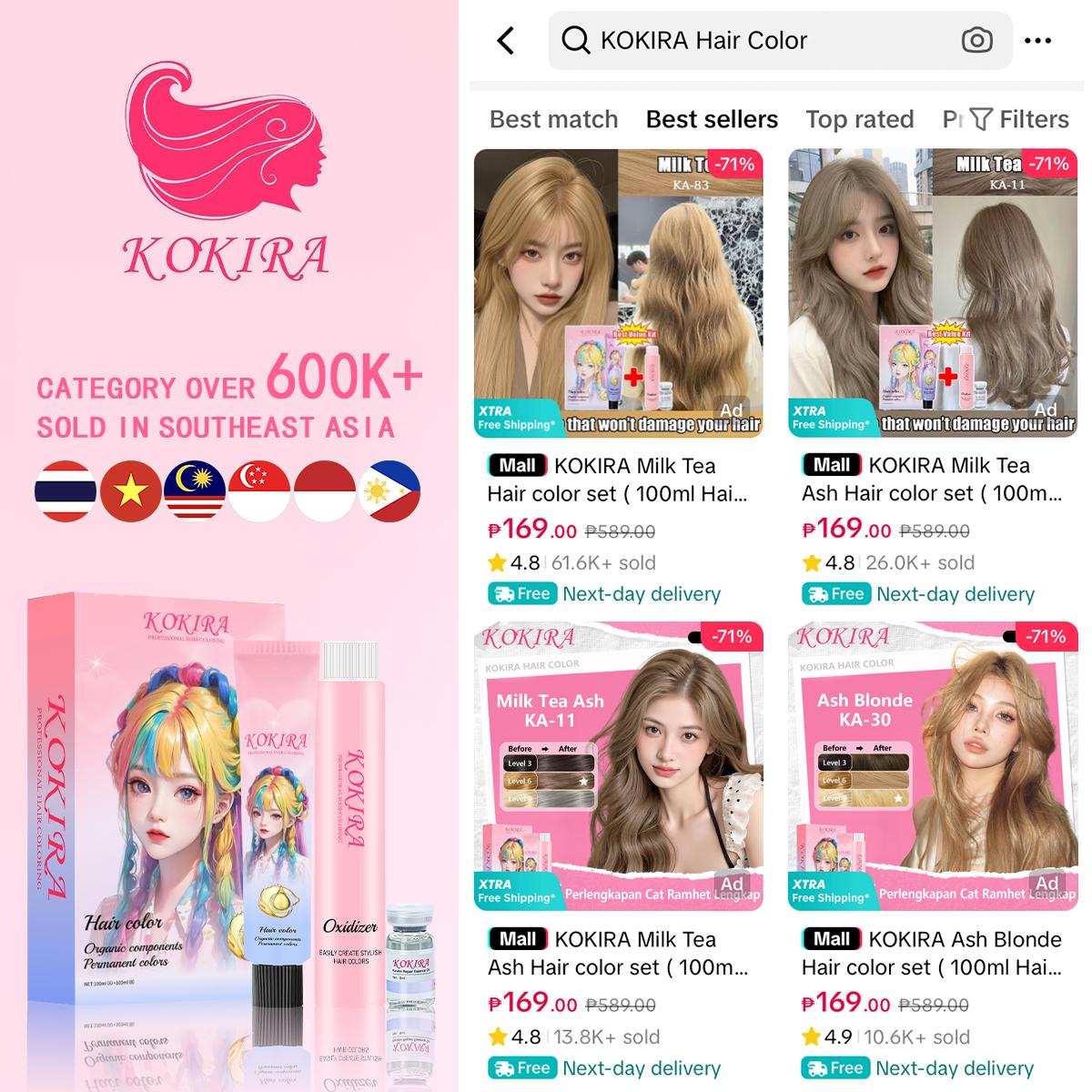 KOKIRA Blue Black hair color KA-88 cat rambut essential oil pewarna rambut tanpa bleaching warna natural dan perawatan