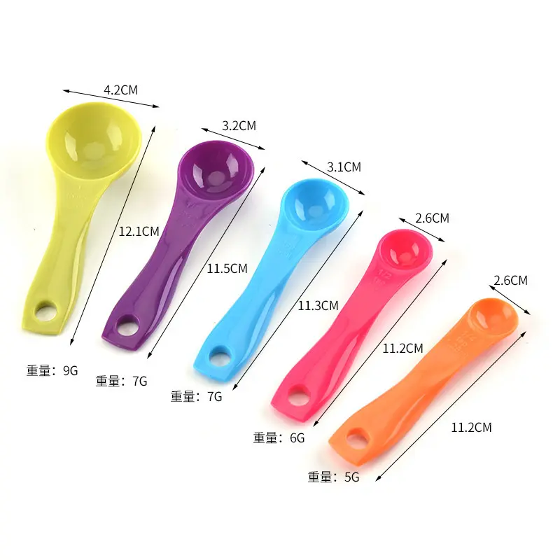 Sendok Takar Set (5in1) / SET Warna warni ukur kue air bumbu dapur susu / sendok ukur gula 3
