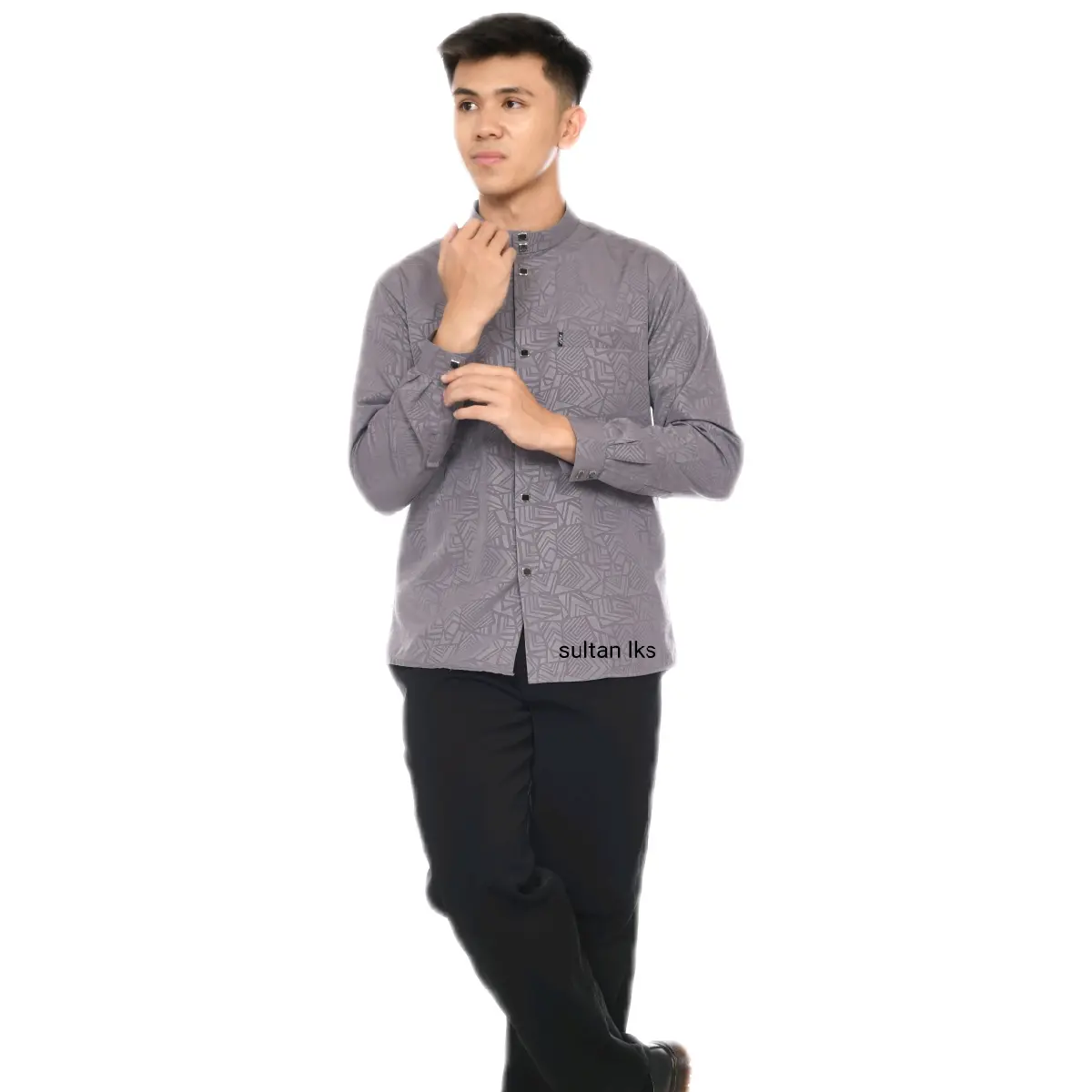 Koko sultan yang lagi viral bahan Katun betsway embos motif etnik terbaru dan termewah lengan Panjang, Variasi Baju Kancing Kantong Muslim Pria warna Navy dll