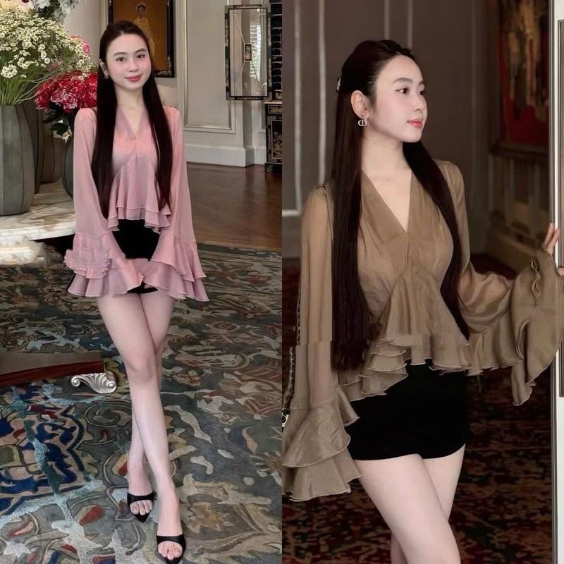 đủ size 60kg đến 92kg sét áo tay loe chất tơ mix quần đùi ống rộng cho nữ