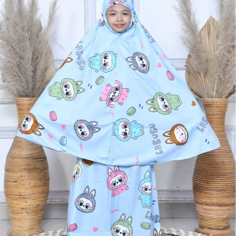 Mukena Katun Anak Motif Kuromi / Labubu / Kelinci /  Mukena Anak Usia 7 - 15 Tahun 1
