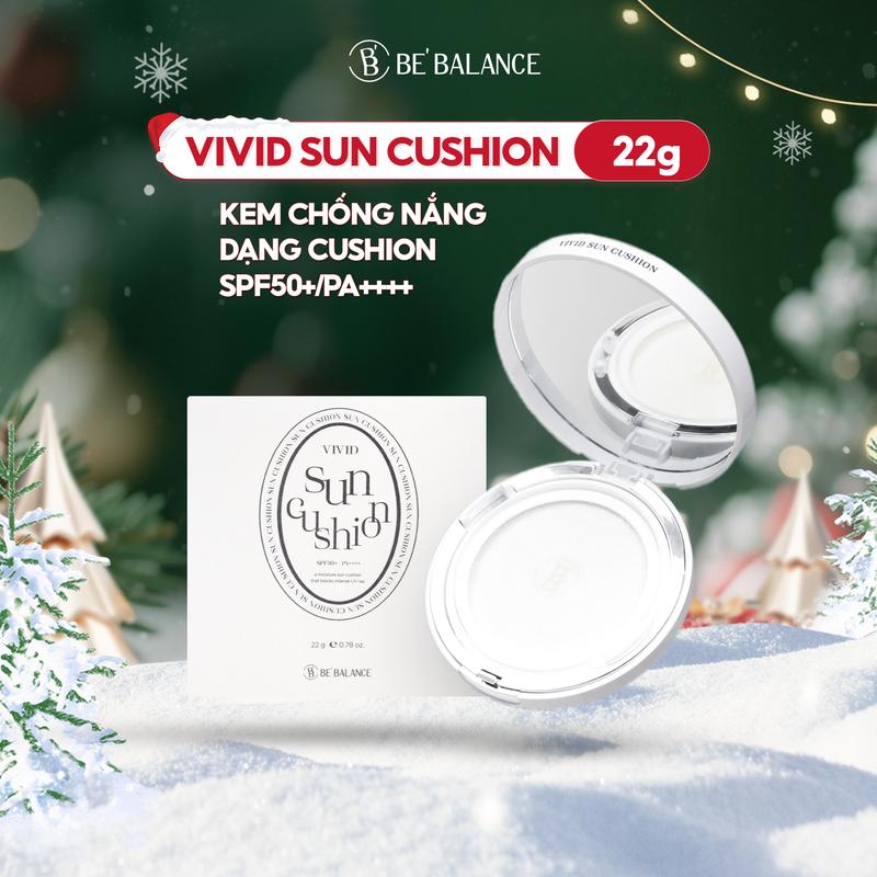   CLEARANCE SALE   KOL KOC  Kem Chống Nắng Cushion Be'Balance VIVID SUN CUSHION Hỗ Trợ Dưỡng Ẩm Mát Lạnh Làm Sáng và Che Phủ Cho Da SPF50+ PA4+ 22g Sunscreen Skincare 