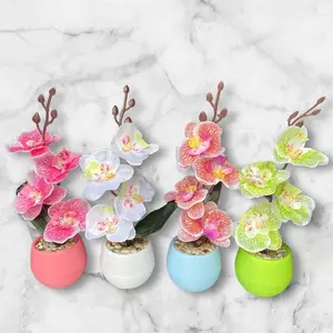 PAKET 4 ANGGREK POT WARNA WARNI ARTIFICIAL