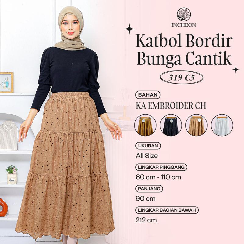 ROK KATUN BORDIR (ROK BERFURING - ROK PANJANG BRUKAT WANITA PANJANG ...