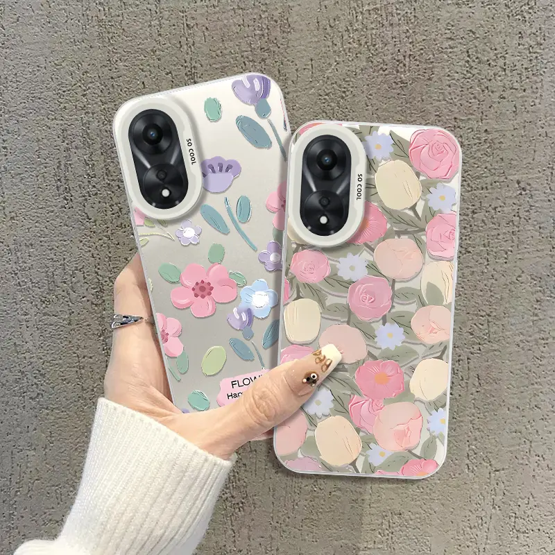 Casing HP Tulip Flower for OP A3S A16 A77S Reno11PRO A17 A58 NFC A18 A54S A57S A98 A79 A38 A15s A35 A17K RealC1 A12E A92020 A5 A53S4G A33 A54 A55 A57E A77S A7 A5s A12s A74 A95 REN6 A36 A76 A78 F17 REN4 A93 4F A94 5F case antislip CYK0052 CYK0053