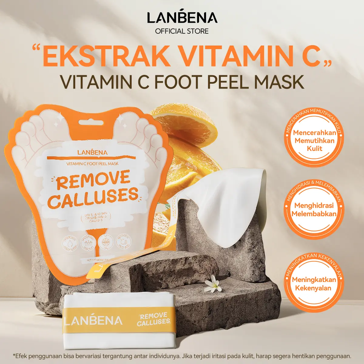 [HOT][OFFICIAL][BPOM] LANBENA Masker Kaki Vitamin C | Ekstrak Vitamin C Murni! Mencerahkan, Melembabkan, Kaki Glowing & Kenyal