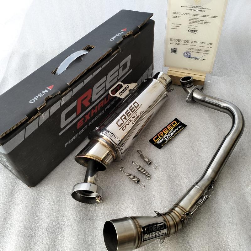 Product Introduction of Knalpot Racing Creed Exhaust Full System Suara NGEBAS Gahar N Max New/Old Vario 110/125/150/160 Pcx 150/160 Aerox Lama/New Beat Karbu/Fi Lama Scoopy Lama/New Lexi Adv 150/160 Mio Sporty/J/M3 Fino 125Soul Gt Karbu/Injeksi Scoopy Lama/New Genio Fazzio 1