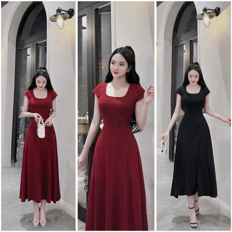 Đầm Thiết Kế Cổ U tôn dáng che mọi khuyết điểm