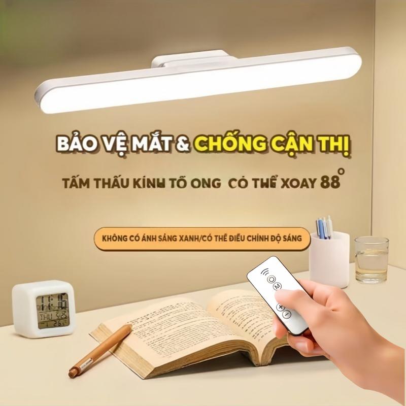 Đèn Học Thanh Gắn Tích Điện Bảo Vệ Mắt 3 Chế Độ Sáng, Đèn Led Dài 32cm Gắn Bàn Học, Bàn Trang Điểm, Tủ Trưng Bày, Làm Đèn Ngủ, Đèn Quay Video