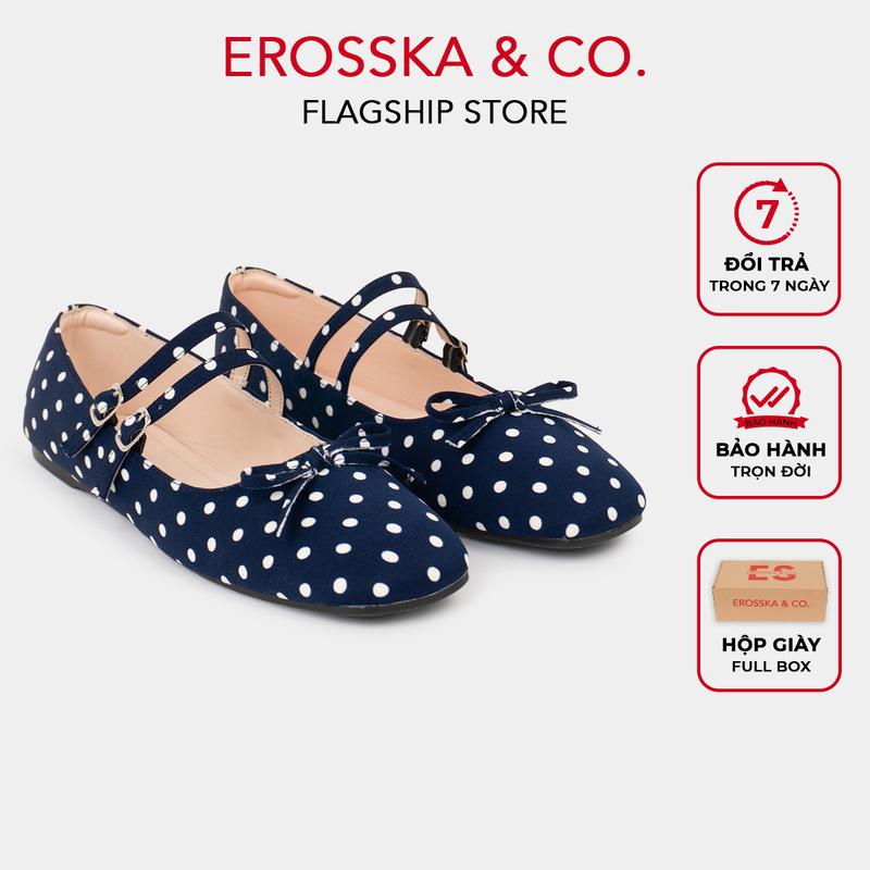   EROSSKA KOL  Giày Búp Bê Nữ  Balletcore Chấm Bi,có hộp giày,fullbox  - EL086 