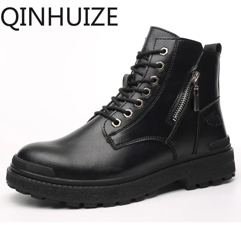 QINHUIZE-Giày Da Chống Thấm Nước Cho Nam, Chống Đâm Thủng, Không Thể Phá Hủy, Giày Bảo Hộ Lao Động Có Đế Chống Trượt 1