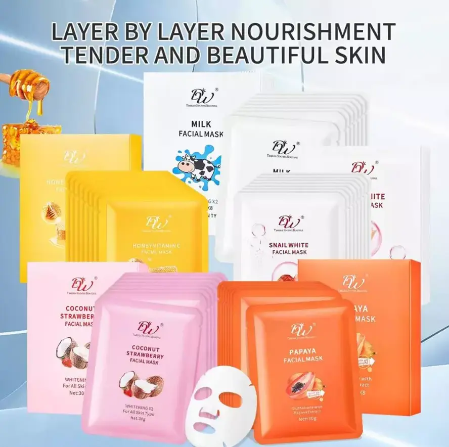 DW Facial Mask Whitening Mask 30g Papaya & Honey & Milk & Snail & Cocoberry