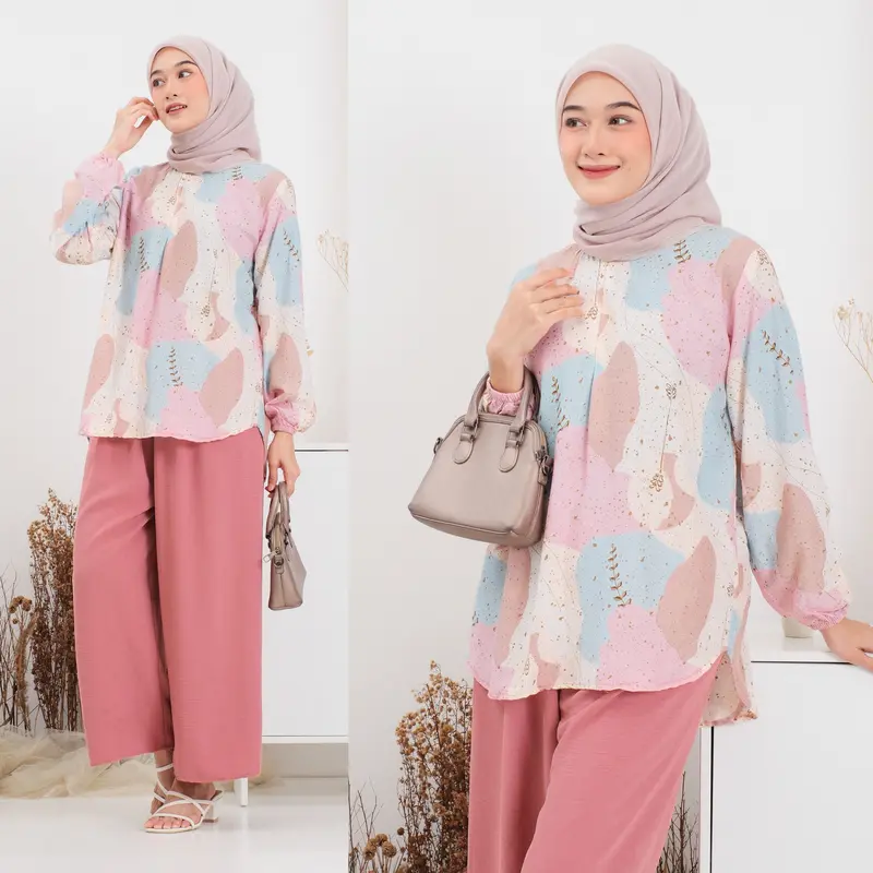 One Set Wanita Setelan Wanita Motif Mix Crinkle 1