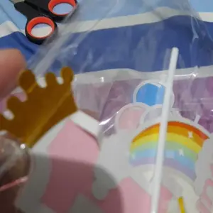 GR-TKS-0105 Cake topper kue first birthday pelangi awan bintang bulan one