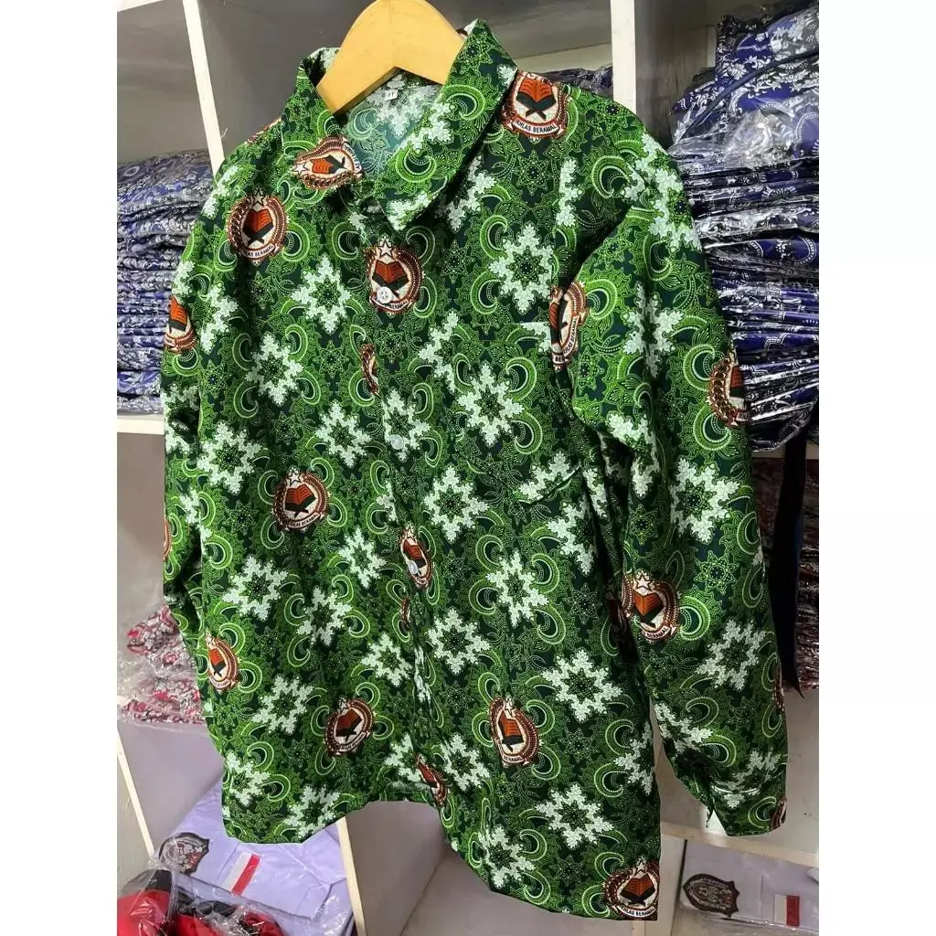 Seragam sekolah Batik MI Hijau Tangan Madrasah ibtidaiyah batik lugina cod