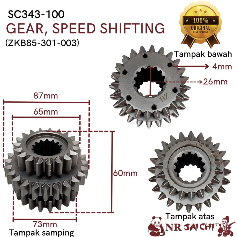 Sparepart Gigi untuk Combine Gear Speed Shifting Combine Gear Combine 1