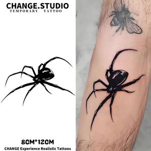 รอยสักแมงมุม รอยสักชั่วคราว ติดทนนาน 15 วัน กันน้ำและทนต่อการสึกหรอ สติ๊กเกอร์รอยสัก