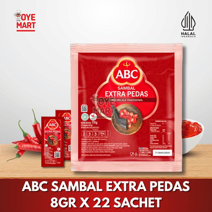 Gambar ABC SAUS SAMBAL EXTRA PEDAS 8GR X 22 SACHET dari OYEFROZEN BUAHBATU Kota Bandung Tokopedia