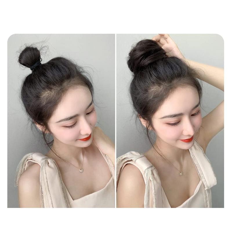 Trang Trí Bóng Tóc Thật, Phong Cách Hàn Quốc, Tóc Giả Tóc Thật, Đồ Trang Sức Vòng, Đĩa Màu Nâu Tự Nhiên, Tóc Bồng Bềnh Tóc Giả 4