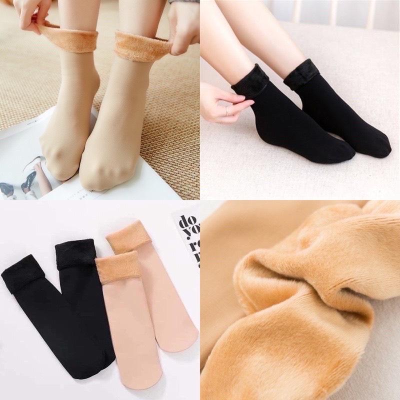 Tất Chân Lót Lông Siêu Ấm Mùa Đông Giữ Ấm Hiệu Quả Cho Ngày Lạnh Giá Tăng Cường Sự Ấm Áp Cho Đôi Chân