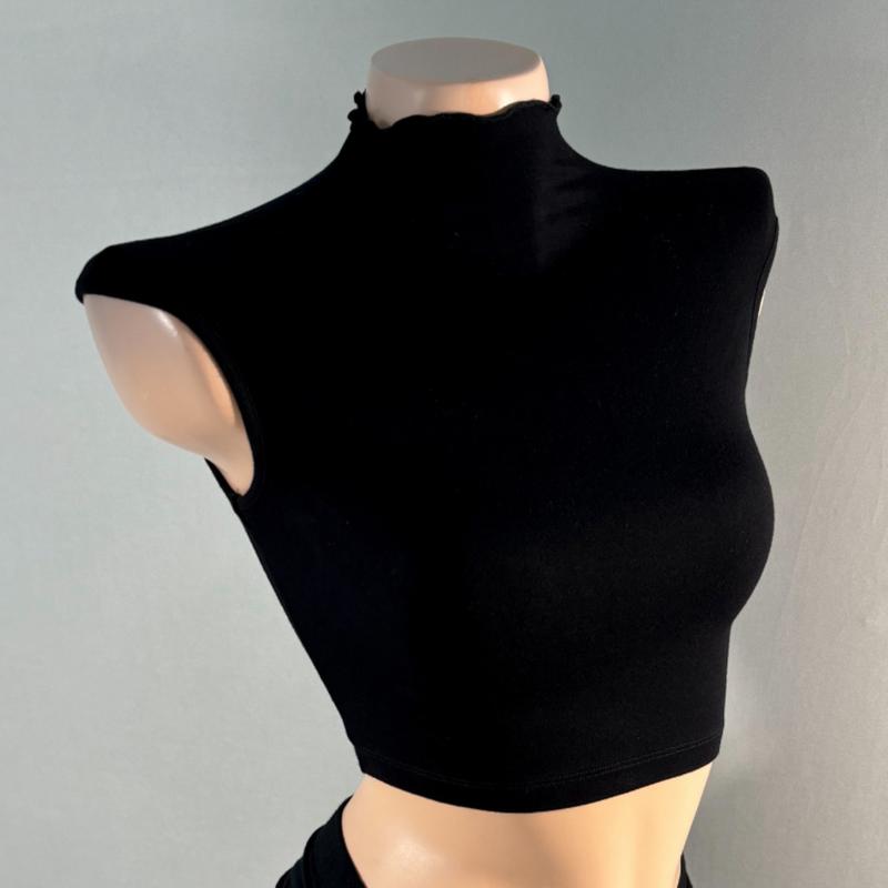 Áo ba lỗ cổ cao cuốn biên độc đáo mặc không nhăn không lộ viền nội y chất thun mịn M12