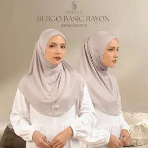 SHEEVA - Bergo Basic Cotton Rayon Cooltech Hijab Instans Airflow Kerudung Sporty Muslim Lembut Nyaman