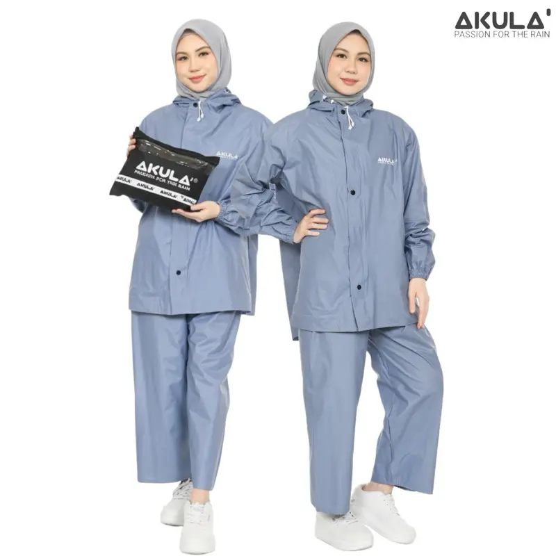 Raincoat JAS HUJAN AKULA Pria Wanita Anti Rembes Mantel Hujan PVC