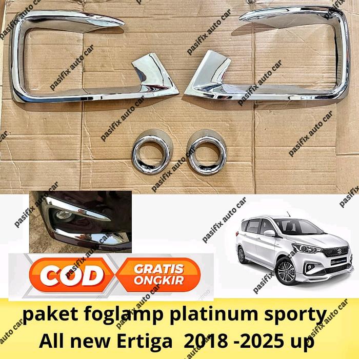 Gambar paket ring / cover foglamp all new ertiga 2018 2019 2020 2021 2022 2023 2024 2025 chrome sporty platinum dari Pasific Auto Car Kota Administrasi Jakarta Pusat Tokopedia