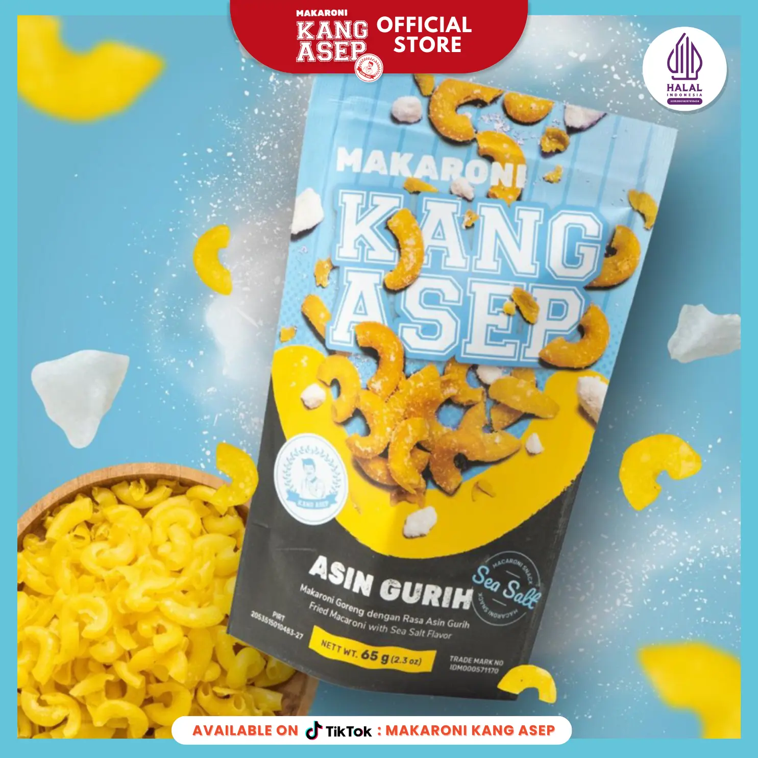 Makaroni Kang Asep Asin Gurih Pouch 65gr
