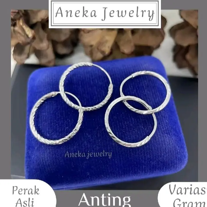 new perhiasan wanita anting gipsi perak silver 925 anti luntur