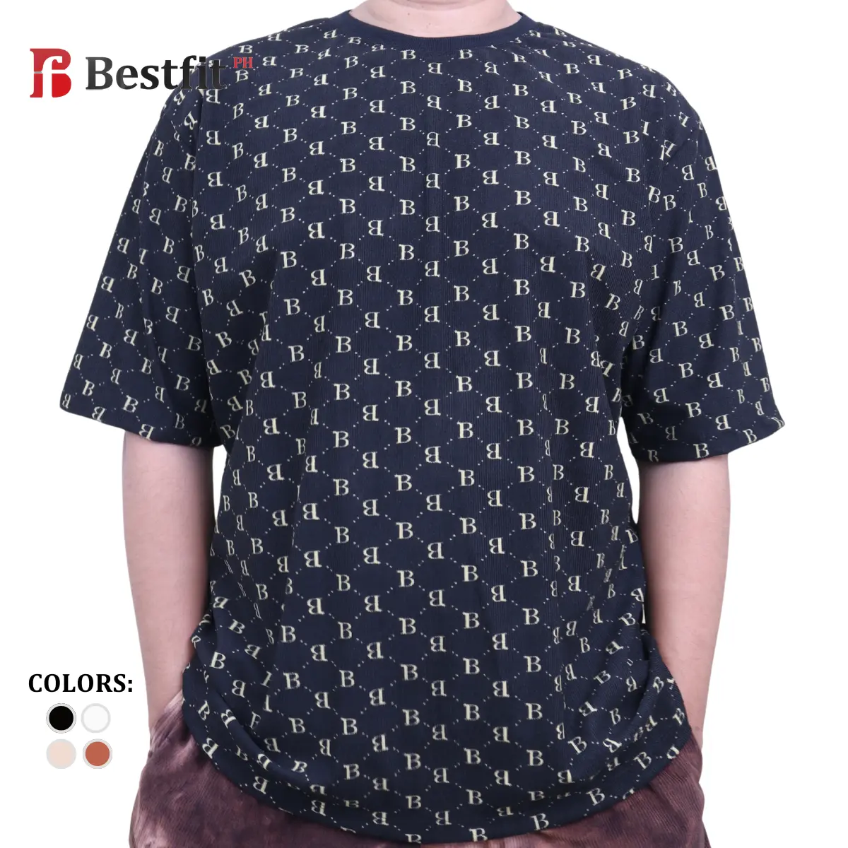 BESTFIT Printed B Corduroy Shirt Top Streetwear Oversized TShirt | M-3XL | Menswear